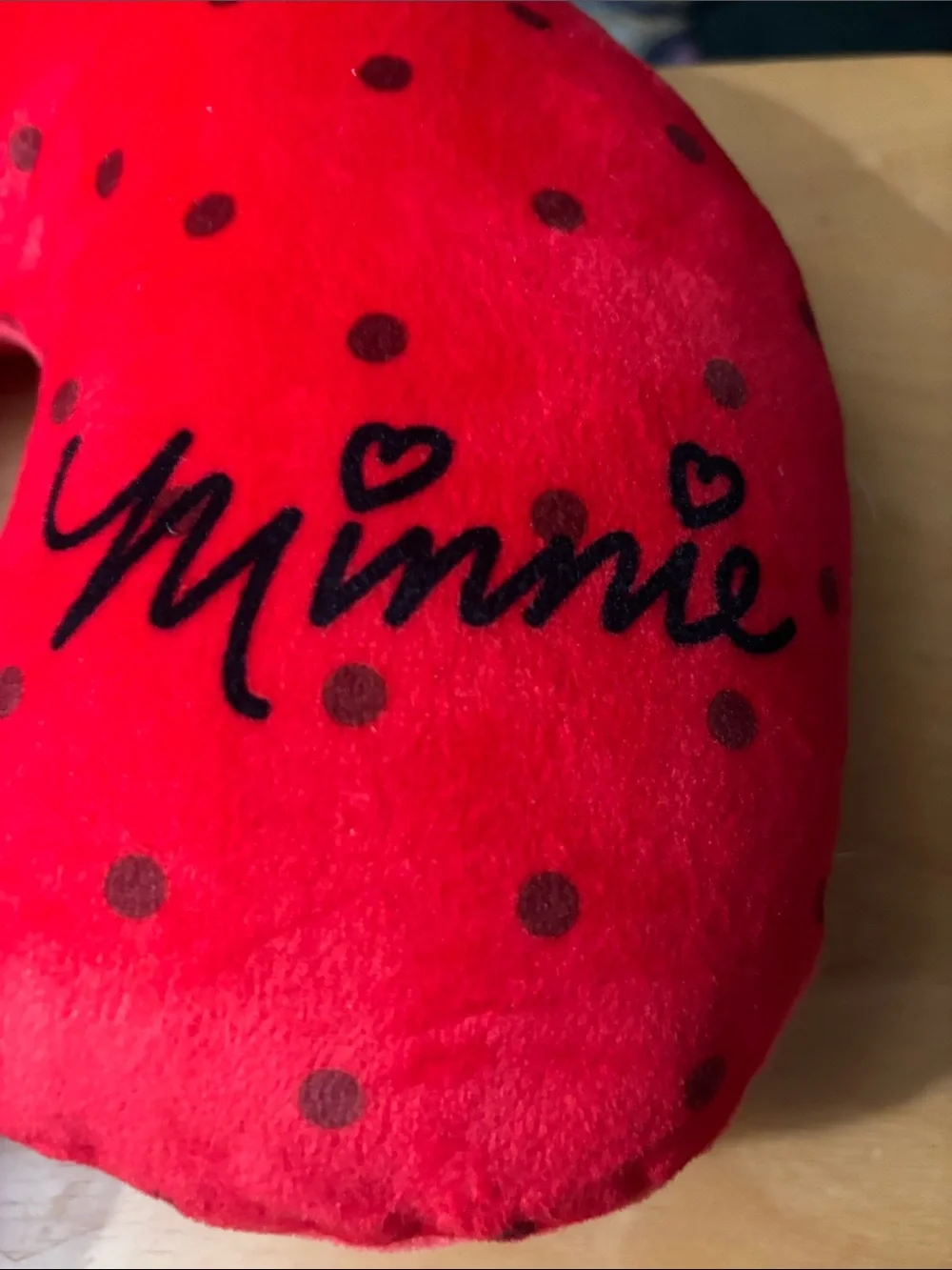 Disney Minnie Mouse Red and Black Plush Neck Pillow